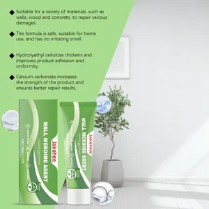 Wall mending agent kit for repairing cracks and holes in concrete and wood