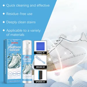 Kit de nettoyage Jakehoe 100ml pour chaussures blanches avec brosse, chiffon et éponge