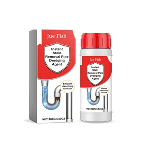 Jue Fish instant ontstopper voor afvoerleidingen in badkamer en keuken, 100g flesje.