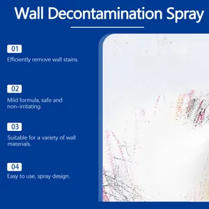 Jakehoe wall decontamination spray detail page showing efficient cleaning of wall stains