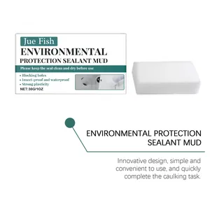 Waterproof sealant mud with packaging box and descriptive English text on white background