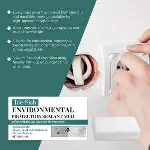 Detail showing Jue Fish waterproof sealant mud for hole filling and wall repair