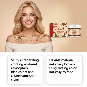 Gel de purpurina navideña para rostro y cuerpo para looks festivos brillantes y vibrantes