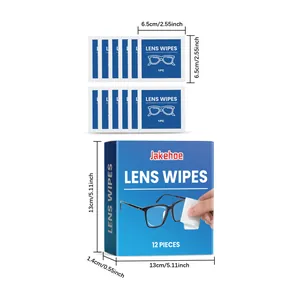 Guide de dimensions des lingettes Jakehoe, dimensions de la boîte et des sachets individuels.