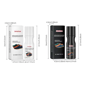 Detailed dimensions for Jakehoe multifunctional shoe refurbishment cleaner bottles and boxes
