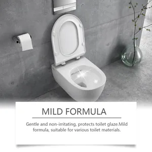 Visuele demonstratie van een schoon wandcloset na gebruik van milde reinigingstabletten