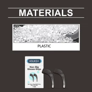 HOUKEA non-slip glasses ear grips made of high-quality plastic with retail packaging box
