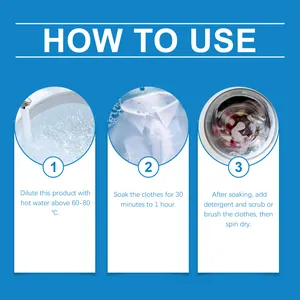 Step-by-step instruction guide for laundry stain remover to clean yellowing stains