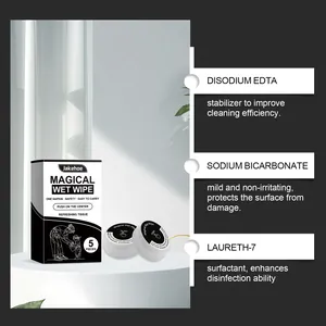 Detailweergave van Jakehoe vochtige doekjes met ingrediënten zoals dinatrium-EDTA en natriumbicarbonaat.