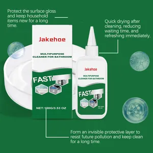 JAKEHOE multipurpose bathroom cleaner bottle and box with fast-acting formula details