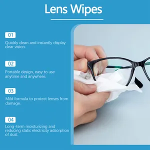 Infographie informative sur les lingettes pour lunettes montrant les avantages du produit