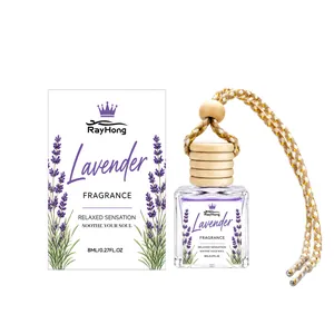 Lavendel Auto-Lufterfrischer-Set mit 8ml Glasflasche und Holzverschluss