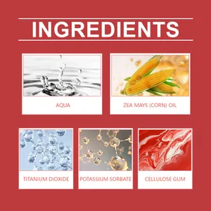 Elenco dettagliato degli ingredienti per il kit di sangue finto di Halloween con acqua
