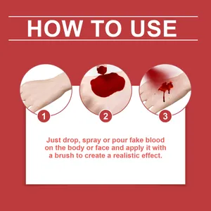 Dettaglio istruzioni su come applicare il sangue finto per un effetto Halloween reale