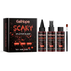 Kit realistico di sangue finto per Halloween con spray, gocce e flaconi di liquido