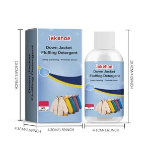 Precise dimensions for Jakehoe 100ml down jacket fluffing detergent and packaging
