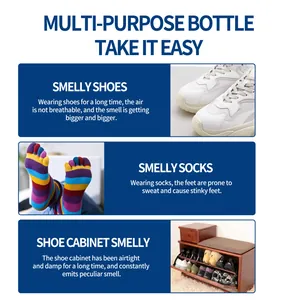 Infographie montrant les cas d'utilisation du déodorant pour chaussures et chaussettes