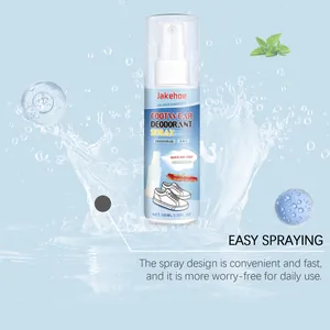 Convenient footwear deodorant spray with easy-to-use nozzle for fast application