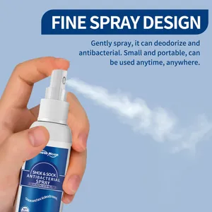 Vue détaillée de la fine brume du spray antibactérien South Moon pour chaussures et chaussettes