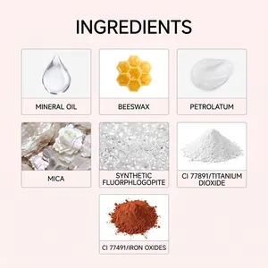 Elenco dettagliato degli ingredienti per stick trucco glitter con olio minerale e cera