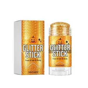 Gouden Halloween glitterstick voor gezicht haar en lichaam glinsterende make-up 16g