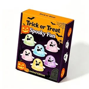Colección de juguetes squishy fantasmas de Halloween en caja de regalo colorida