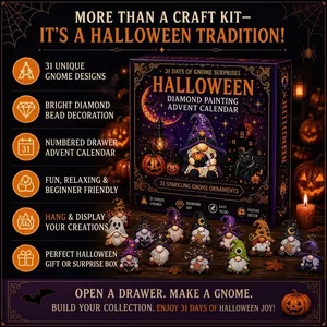 Halloween Advent Calendar with 31 unique DIY diamond painting gnome kits