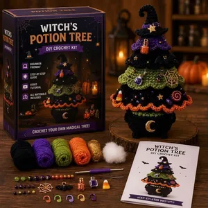 Volledige Halloween heks potion boom DIY haakset met garen en handleiding inbegrepen