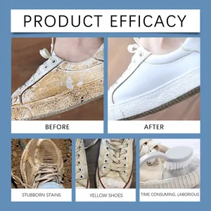 Efficacy display: Before and after comparison of white shoe cleaning cream for stubborn stains