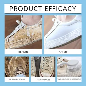 Comparaison avant-après de l'efficacité du nettoyant pour chaussures blanches