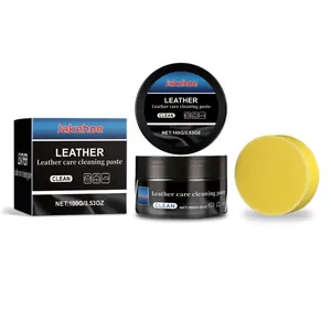 Professional Jakehoe 100g leather care cleaning paste set with sponge for sofas and shoes