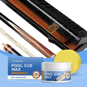 Professional Wood Pool Cue Maintenance Wax Deep Cleaning Polishing Refurbishing Paste With Sponge For Billiard Shaft Care