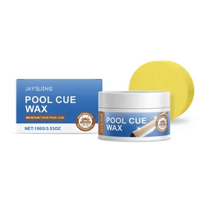 Professional Jaysuing pool cue wax for wood shaft maintenance and cleaning with yellow sponge
