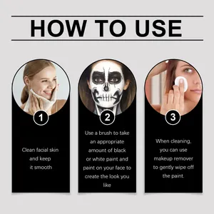 Guide étape par étape pour appliquer et enlever le maquillage Halloween noir et blanc