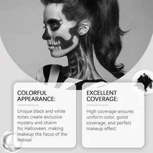 Détail de peinture corporelle Halloween noir et blanc avec démo maquillage squelette