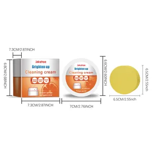 Detailed dimensions and packaging for multi-functional brightening cleaning cream with sponge