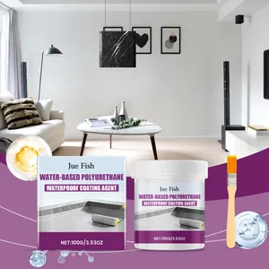 Detail view of Jue Fish water-based polyurethane waterproof coating agent with applicator brush