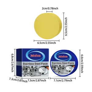 Detailed dimensions of 100g stainless steel cleaning paste and sponge applicator