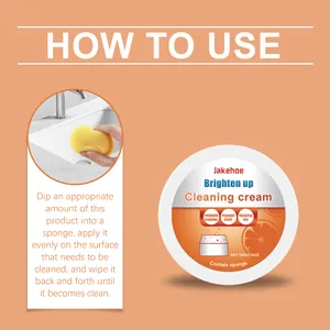 Jakehoe multi-functional brightening cleaning cream usage instructions with sponge