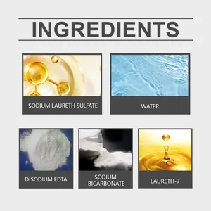 Professional leather cleaner ingredients view featuring Sodium Bicarbonate and Water