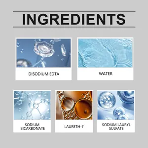 Scientific infographic showing ingredients of JAKEHOE shower head cleaner for descaling.