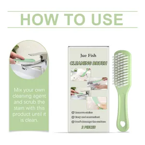 Jue Fish multipurpose cleaning brush set with soft bristles and usage instructions