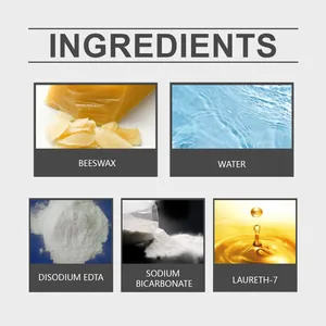 Detail showing ingredients like beeswax and sodium bicarbonate for leather care.