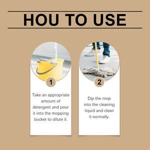 Instrucciones paso a paso para usar el detergente para suelos en dos sencillos pasos