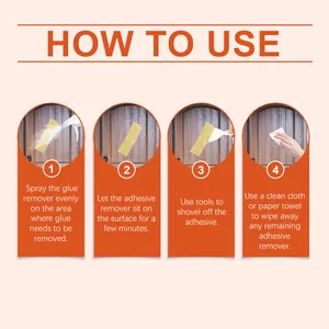Detailed step-by-step instruction guide showing how to use the multi-purpose glue remover