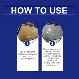 Instructional guide for using stainless steel cleaning paste to remove grease from hoods