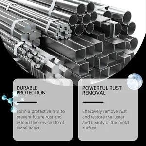 Detail showing rust removal and durable protection effects on various metal pipes