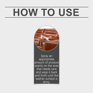 Instructional guide for JAKEHOE leather care liquid to polish and protect leather sofas