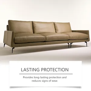 Premium leather sofa maintenance showing lasting protection and reducing signs of wear