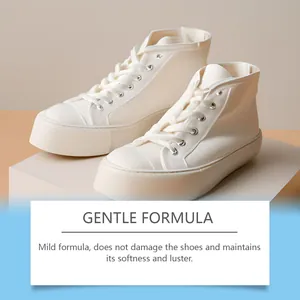 Effective gentle formula foam white shoe cleaner for mild waterless cleaning and maintenance